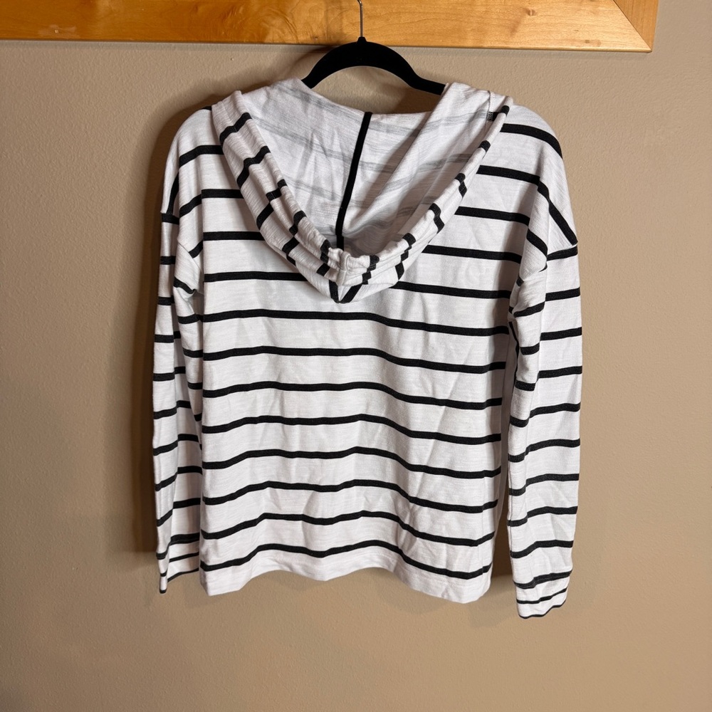 T by Talbots Striped Hoodie with Drawstrings - Picture 5 of 6